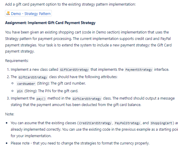 java PaymentStategy Interface package