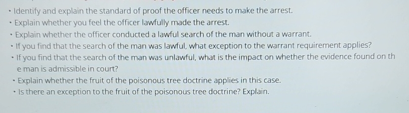 Identify and explain the standard of proof the
