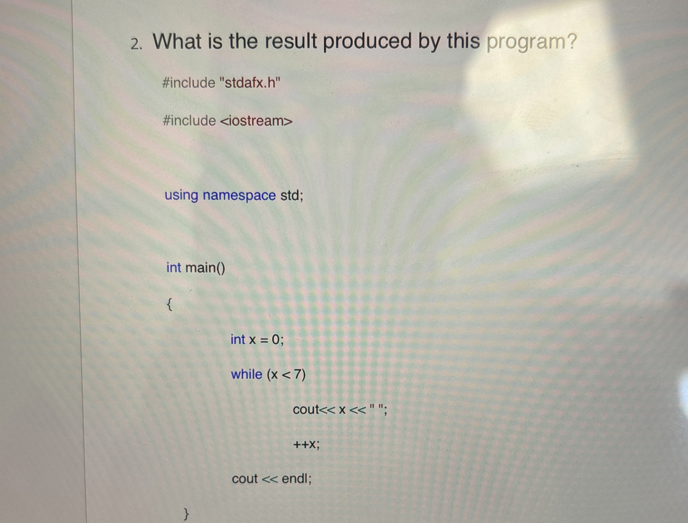 What is the result produced by this program?