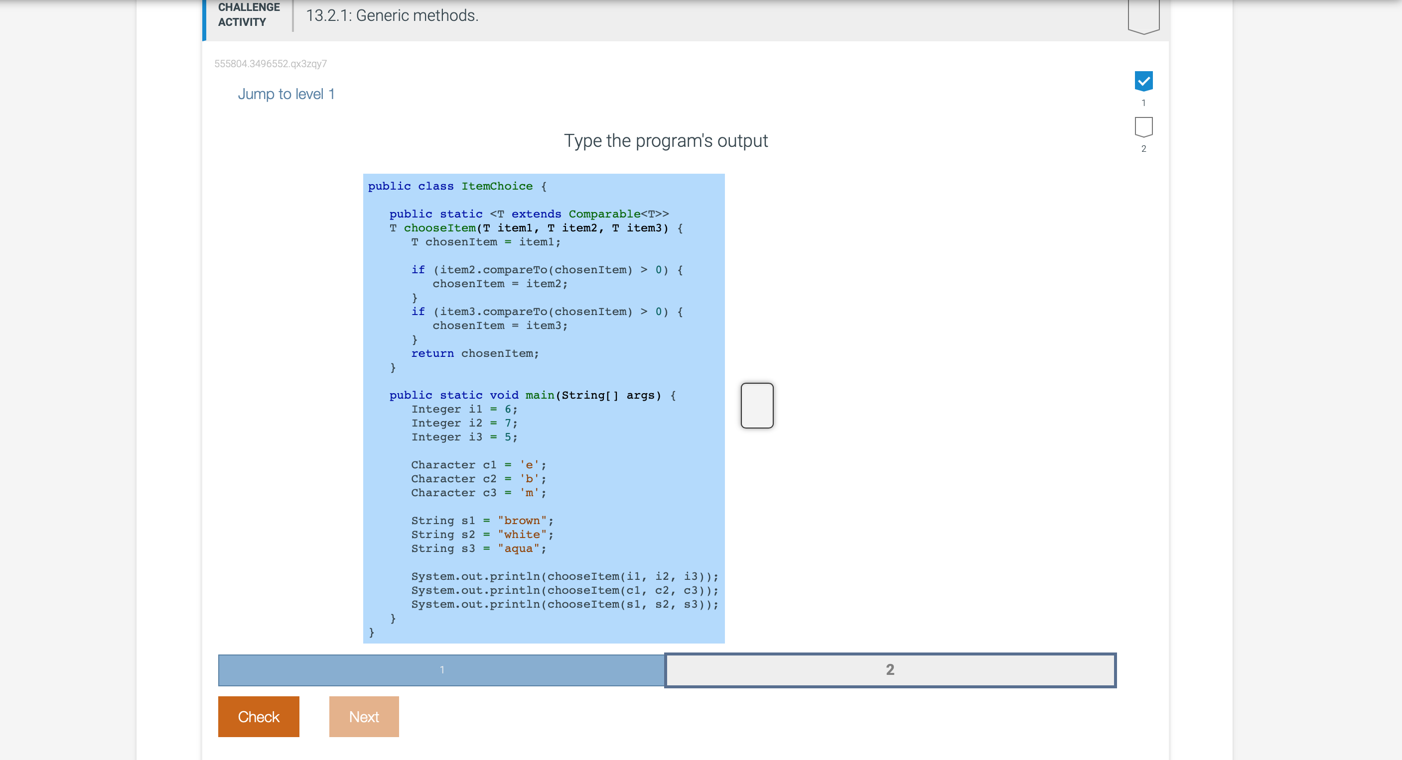 Jump to level 1 ( Please help with the correct