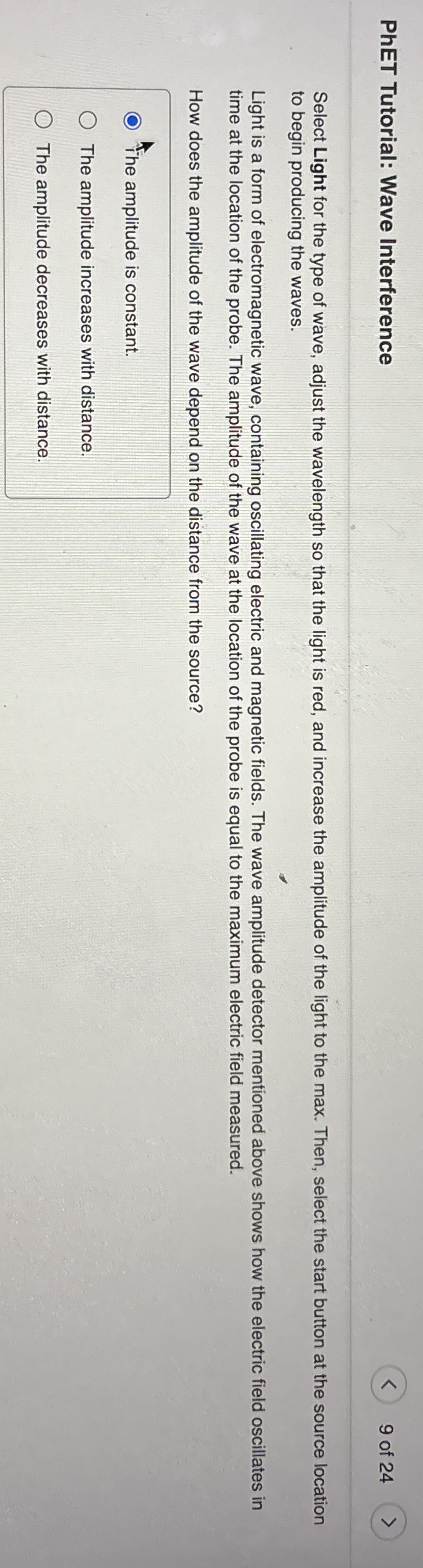 PhET Tutorial: Wave Interference 9 of 2 4 Select