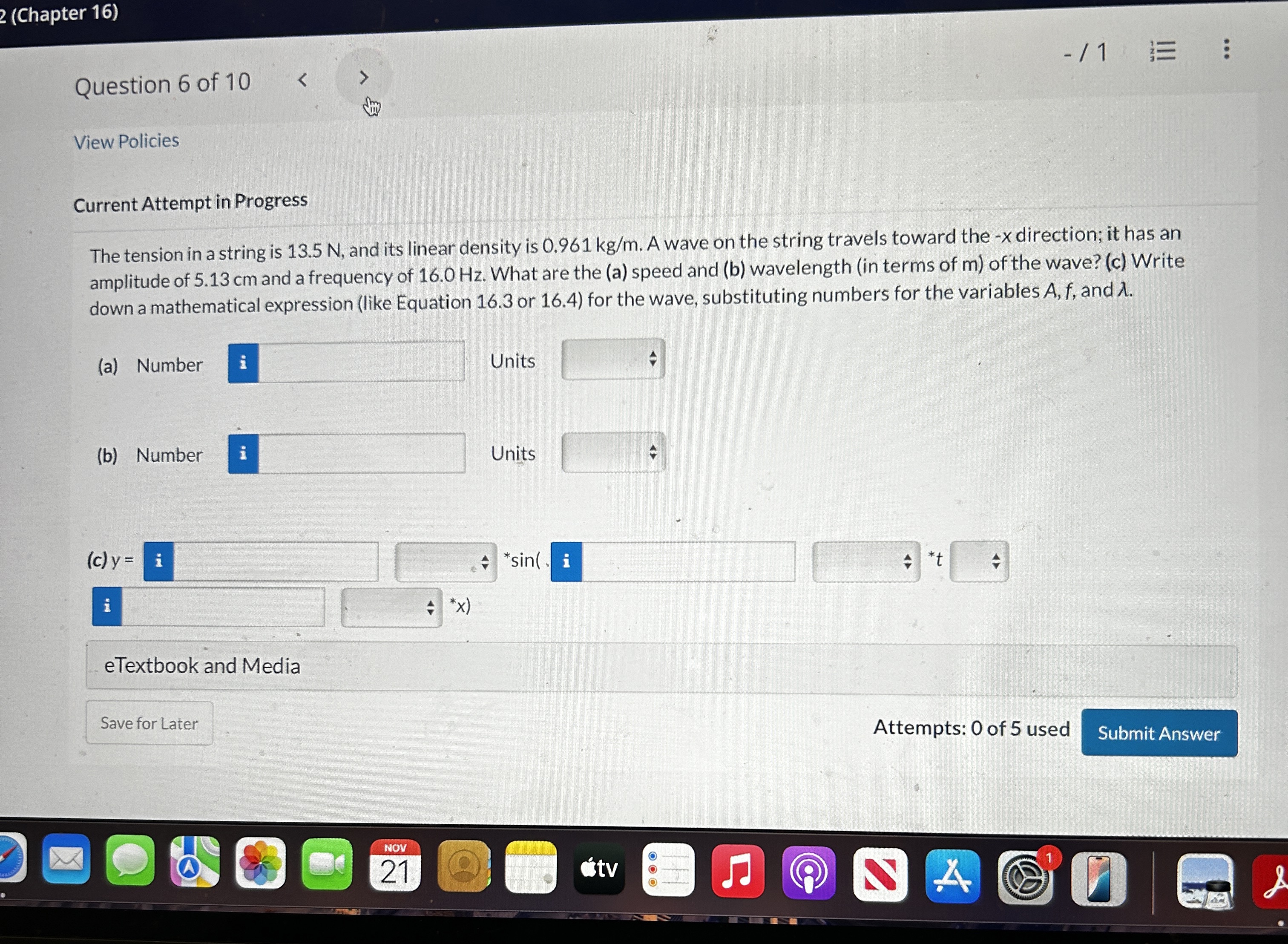2 ( Chapter 1 6 ) Question 6 of 1 0 / 1 View