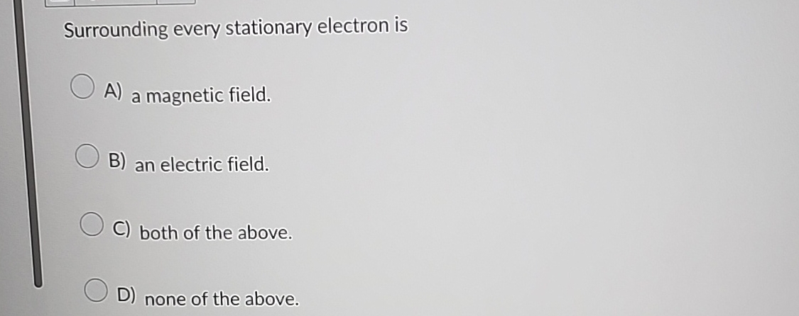 Surrounding every stationary electron is A ) a