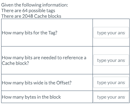 Given the following information: There are 6 4