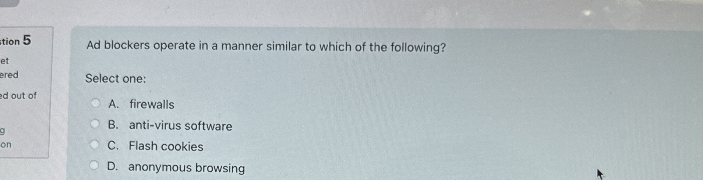 Ad blockers operate in a manner similar to which