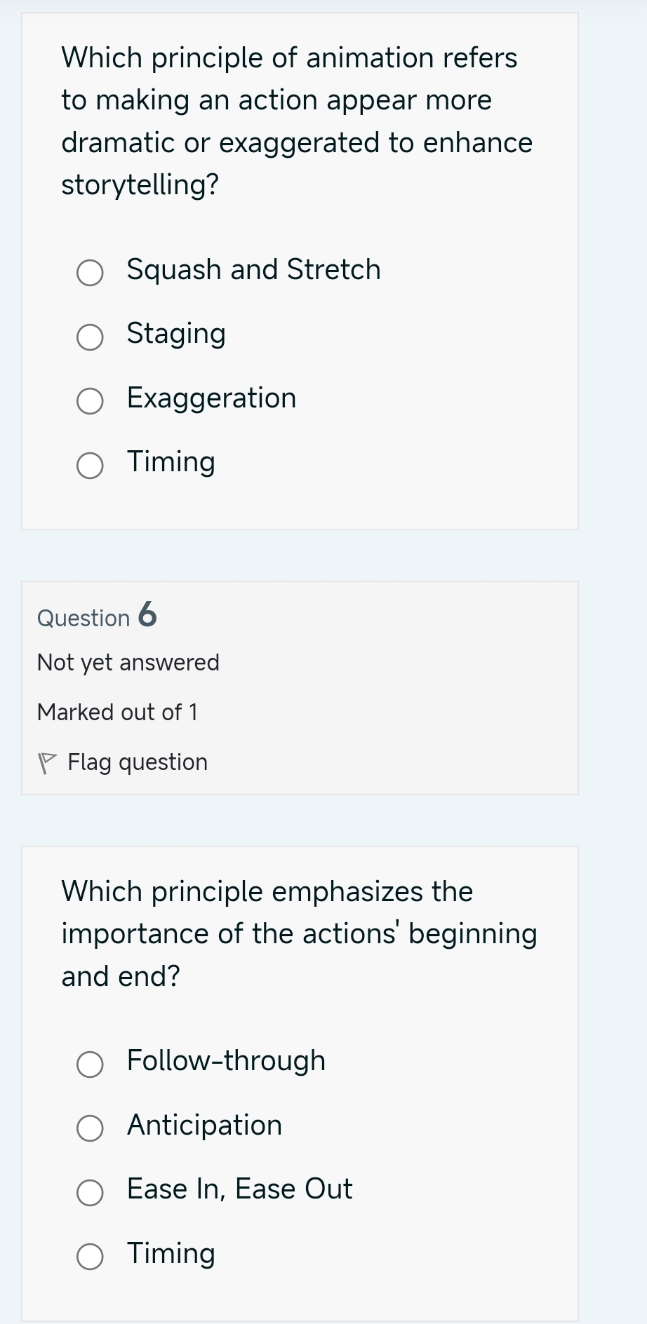 Which principle of animation refers to making an