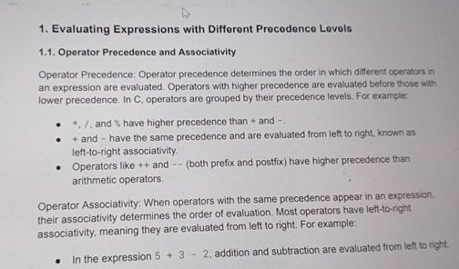 Evaluating Expressions with Different Precedence