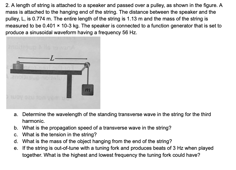 2 . A length of string is attached to a speaker
