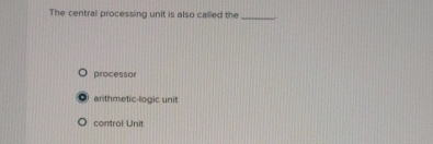 The central processing unit is also called the