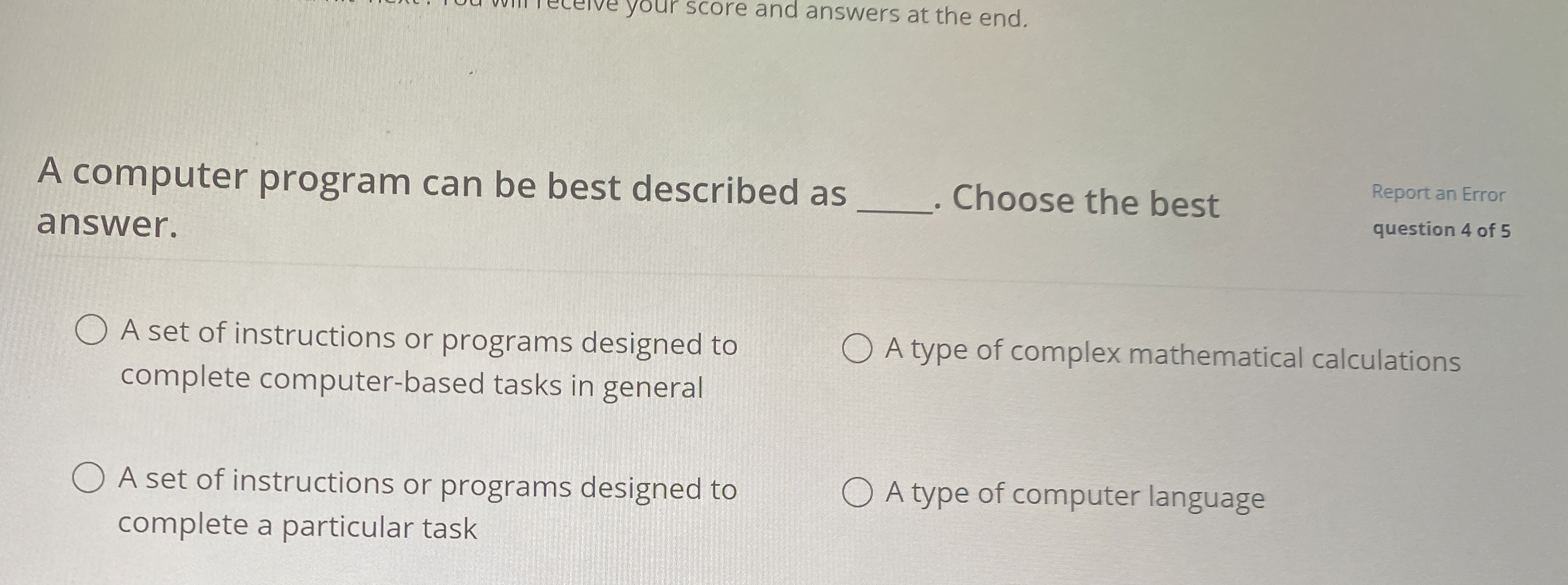 A computer program can be best described as
