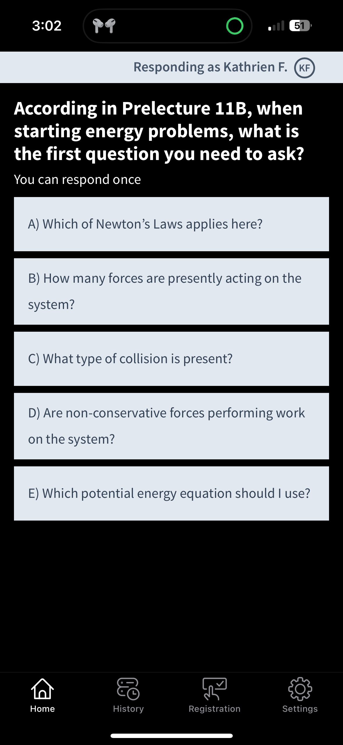 3 : 0 2 Pq 5 1 Responding as Kathrien F . K