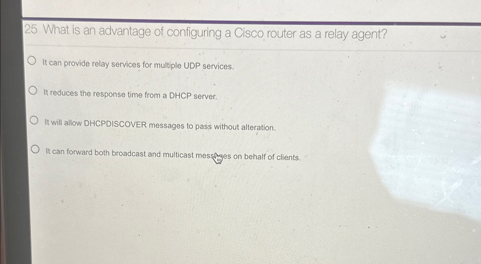 2 5 What is an advantage of configuring a Cisco