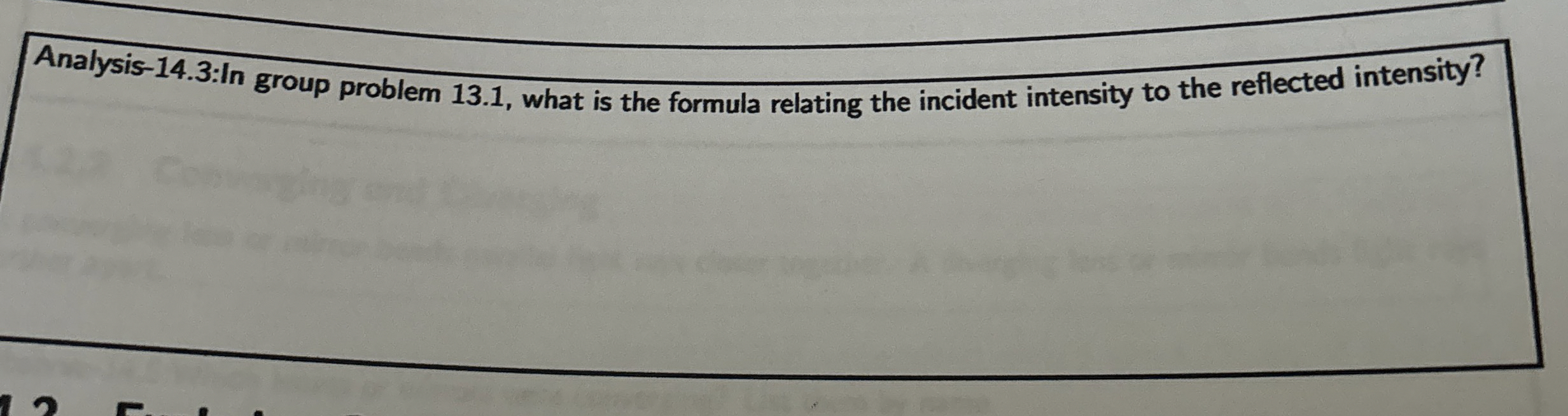 Analysis - 1 4 . 3 :In group problem 1 3 . 1 ,