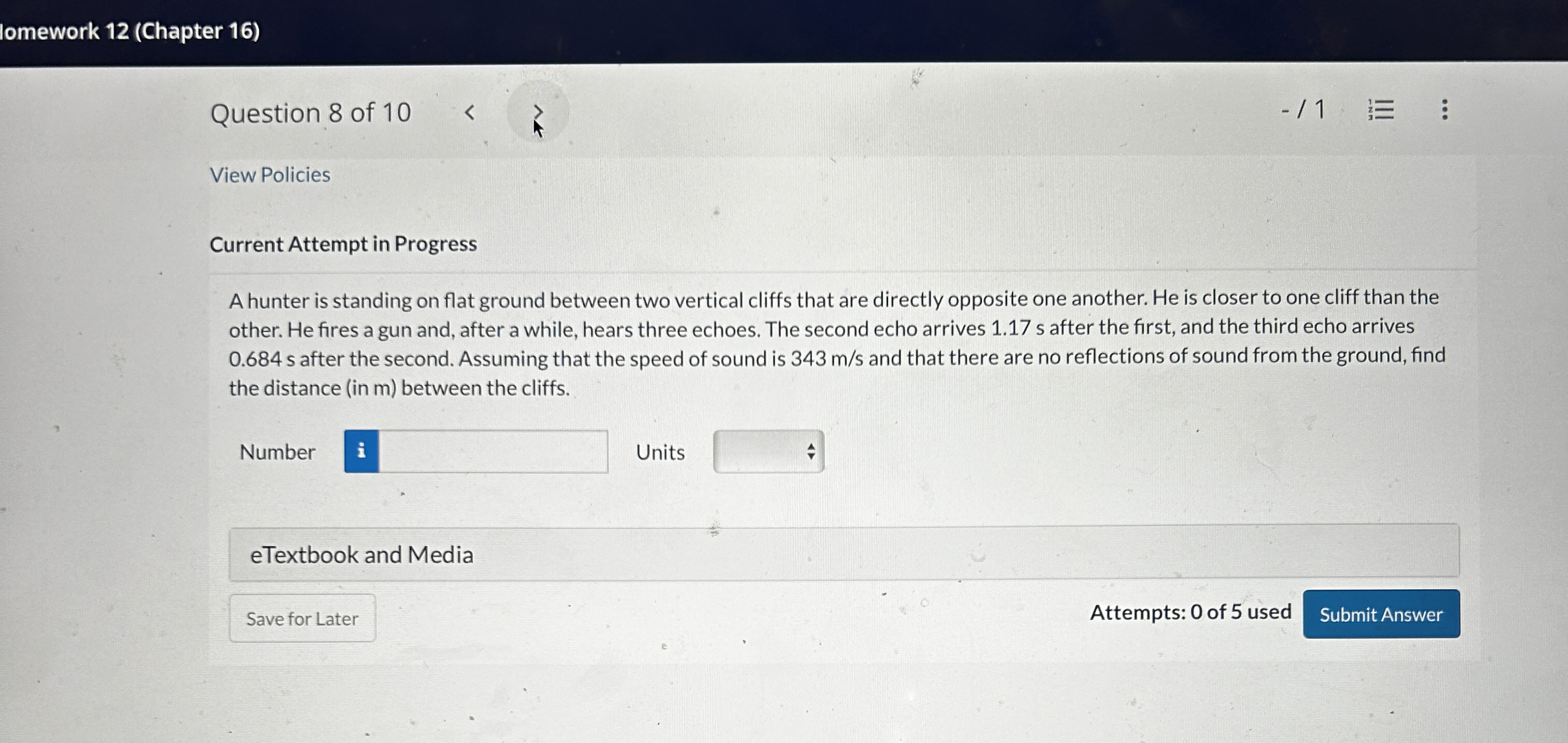 lomework 1 2 ( Chapter 1 6 ) Question 8 of 1 0 /