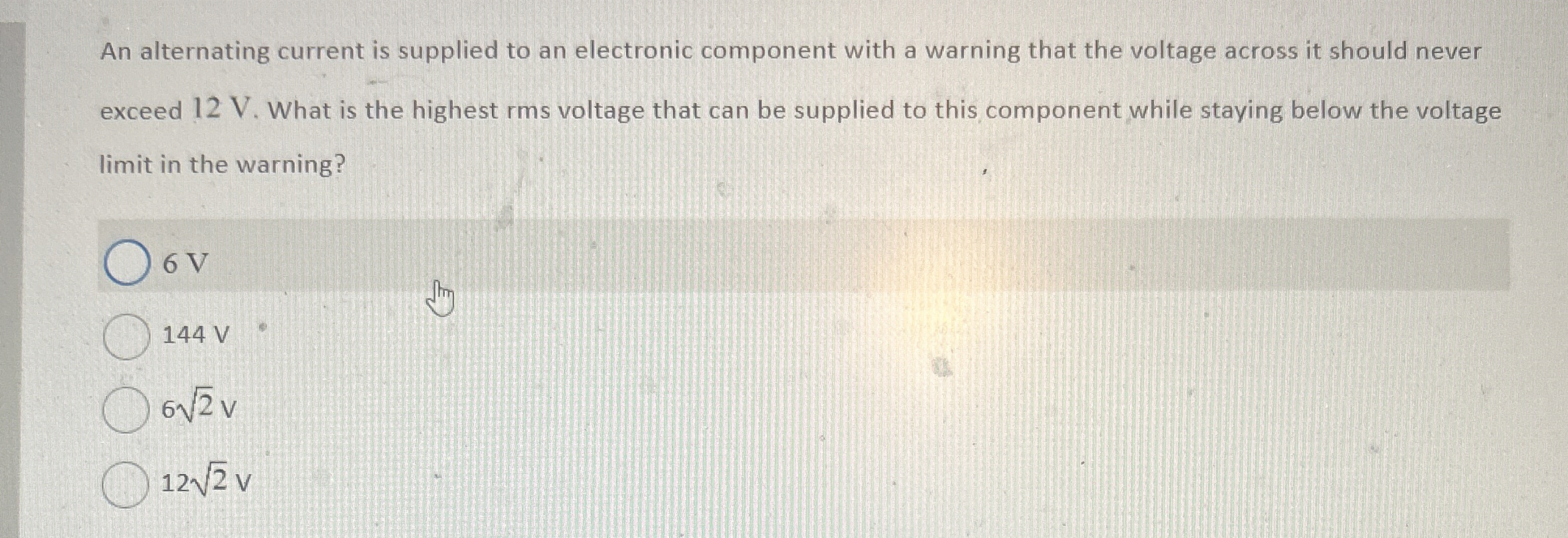 An alternating current is supplied to an
