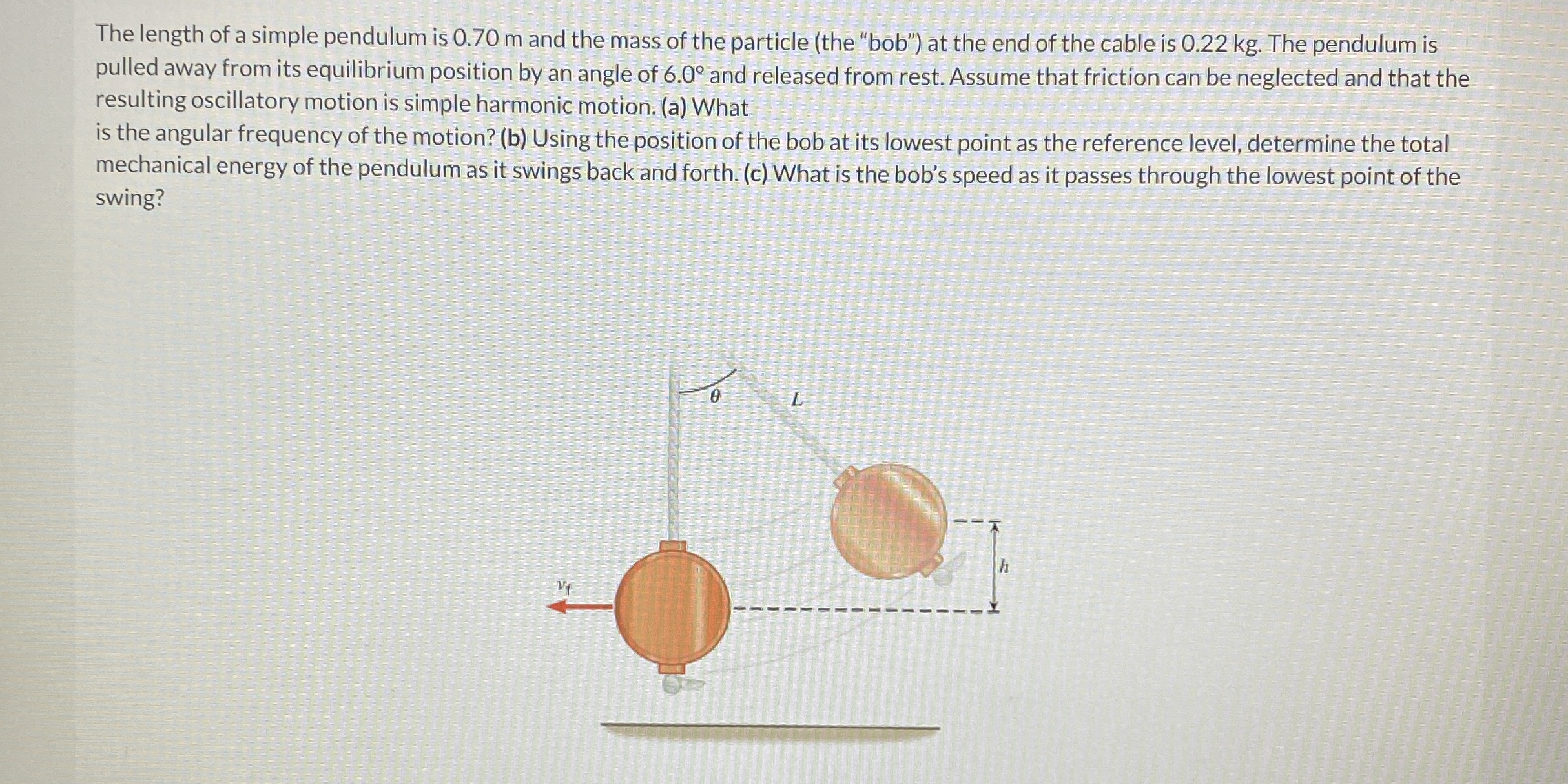 The length of a simple pendulum is 0 . 7 0 m and