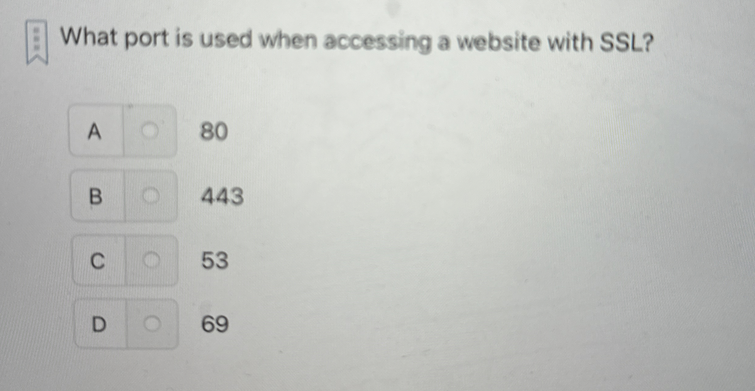 What port is used when accessing a website with