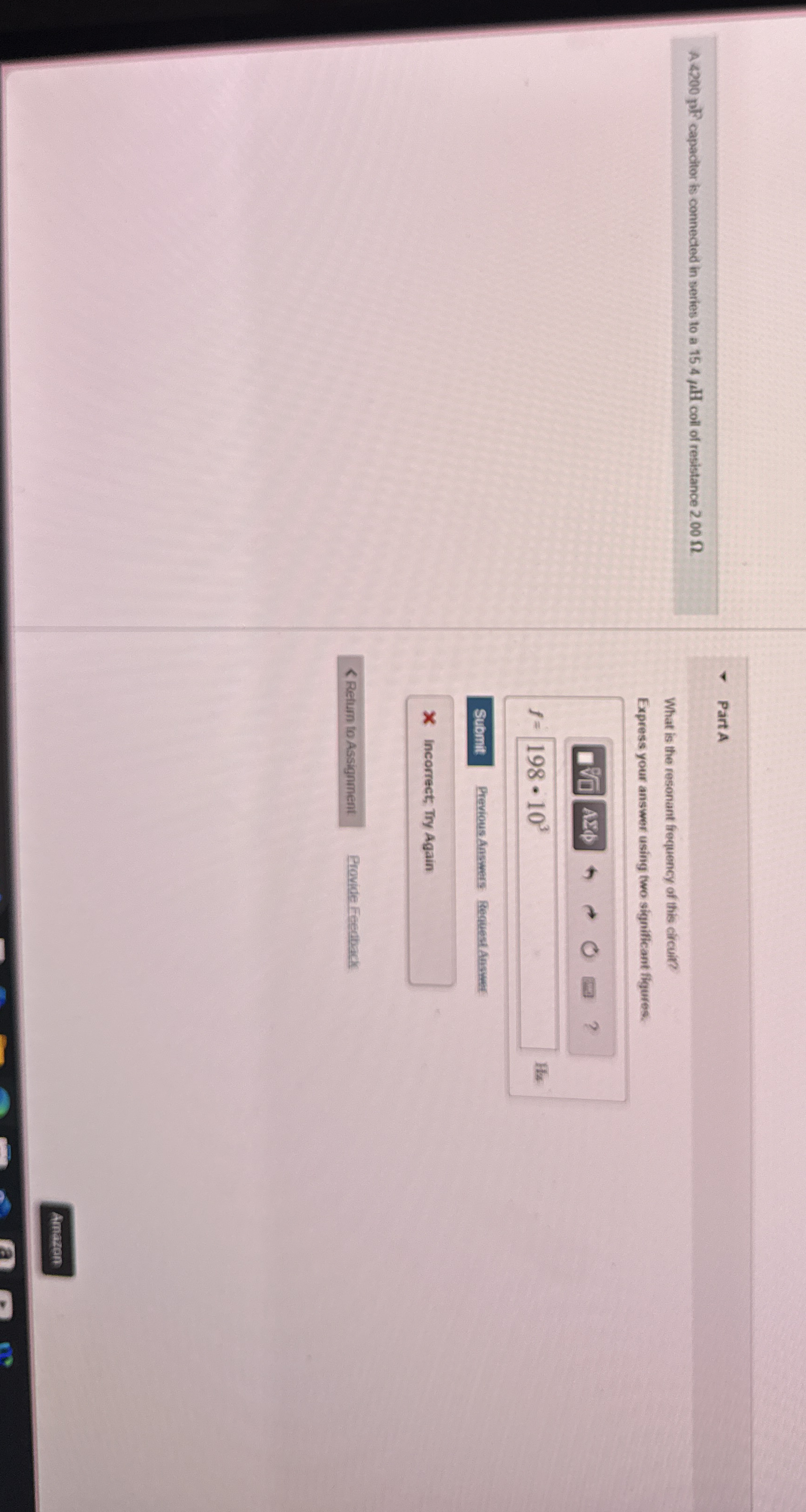 A 4 2 0 0 pF capactor is connected in series to a