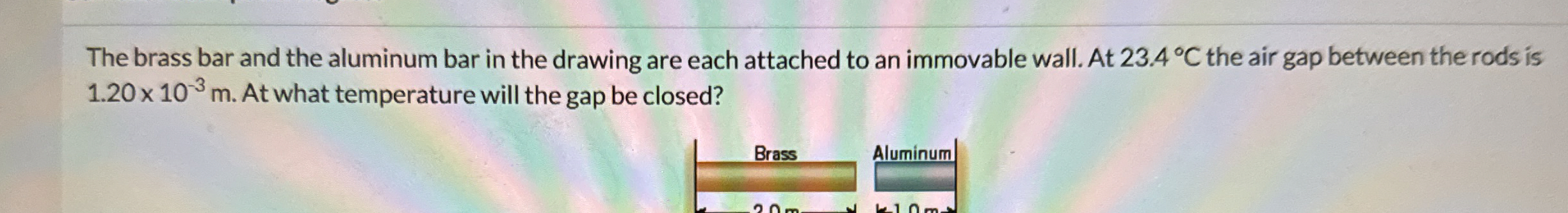 The brass bar and the aluminum bar in the drawing