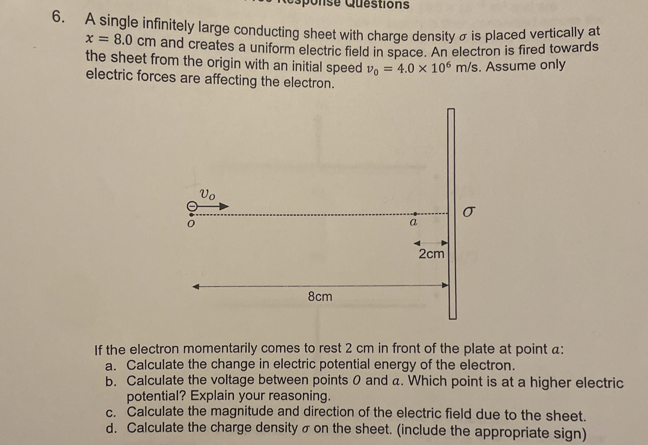 A single infinitely large conducting sheet with