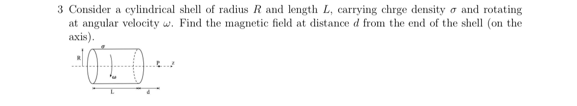 3 Consider a cylindrical shell of radius R and