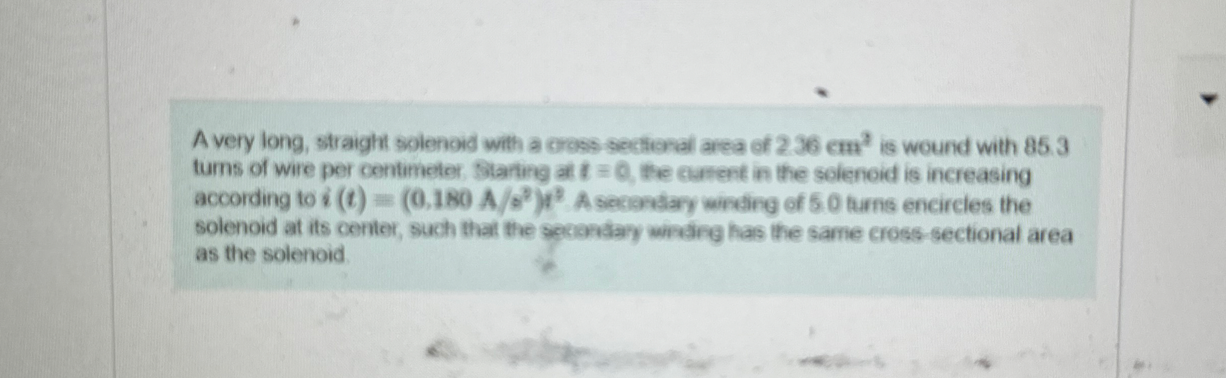 A very long, straight solenoid with a cross