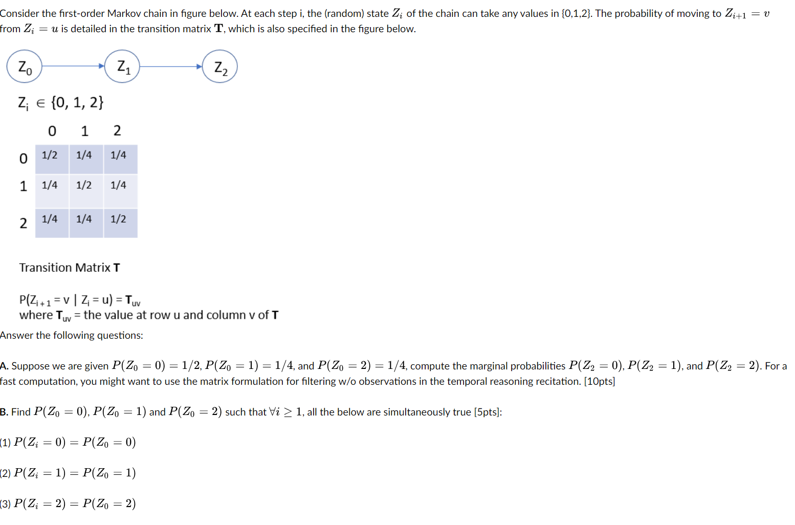Consider the first - order Markov chain in figure