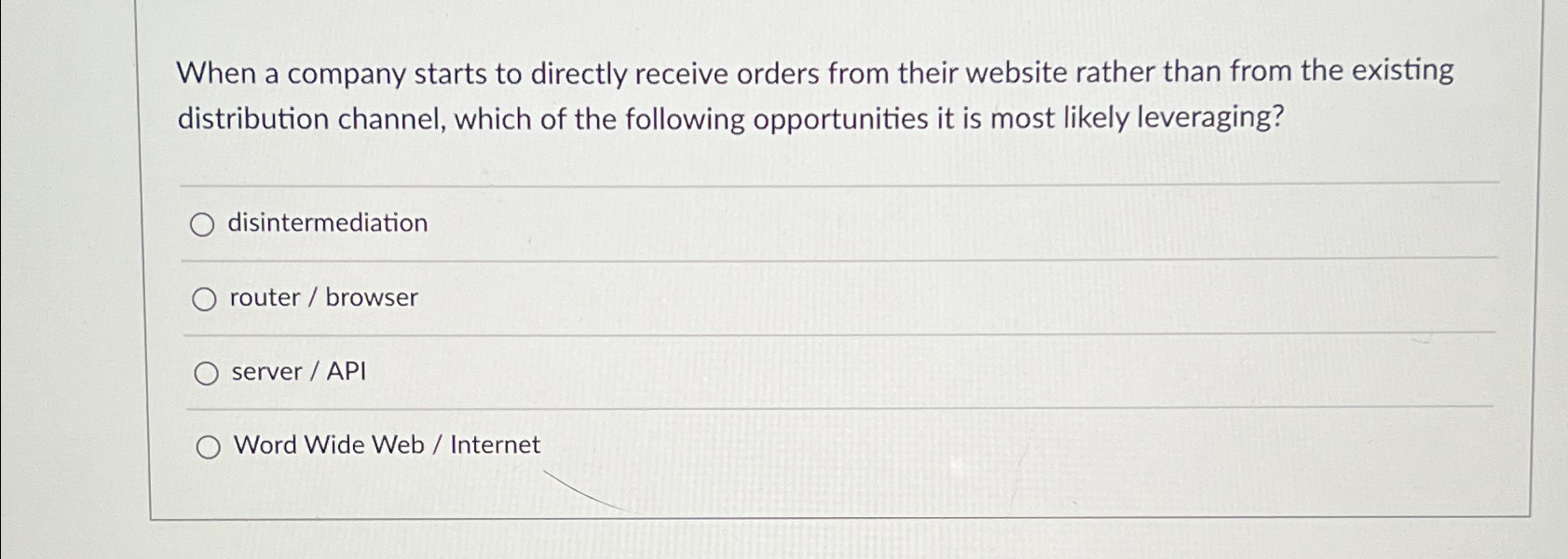 When a company starts to directly receive orders