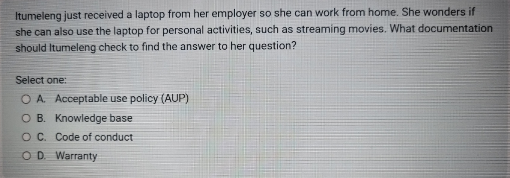 Itumeleng just received a laptop from her