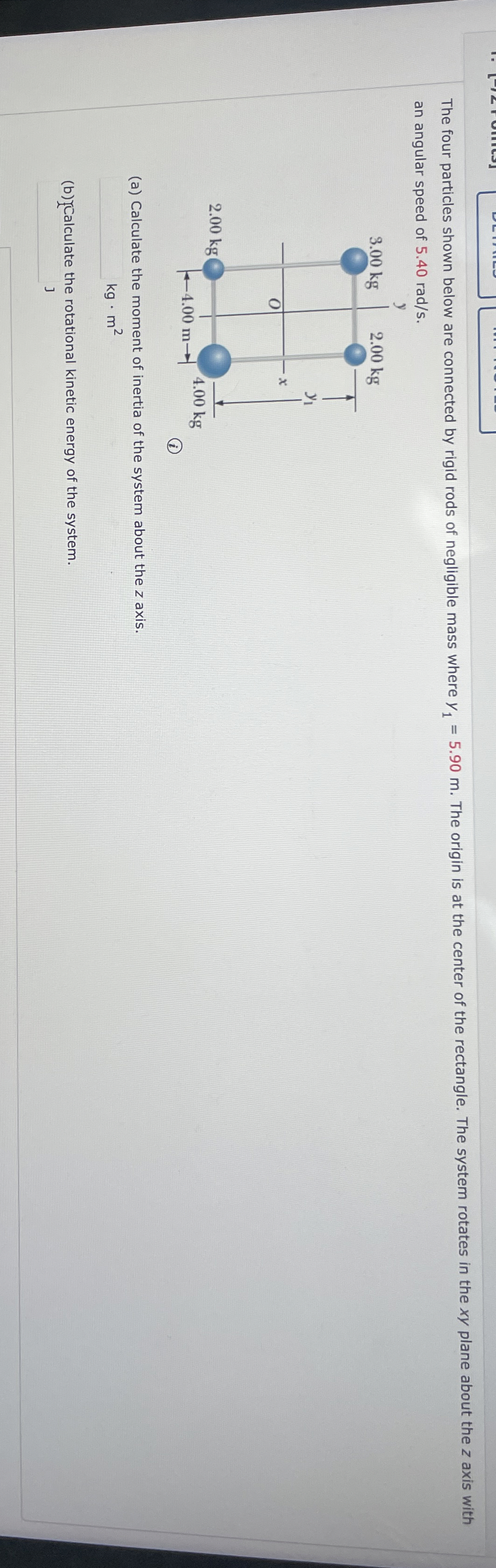 an angular speed of 5 . 4 0 r a d s . ( a )