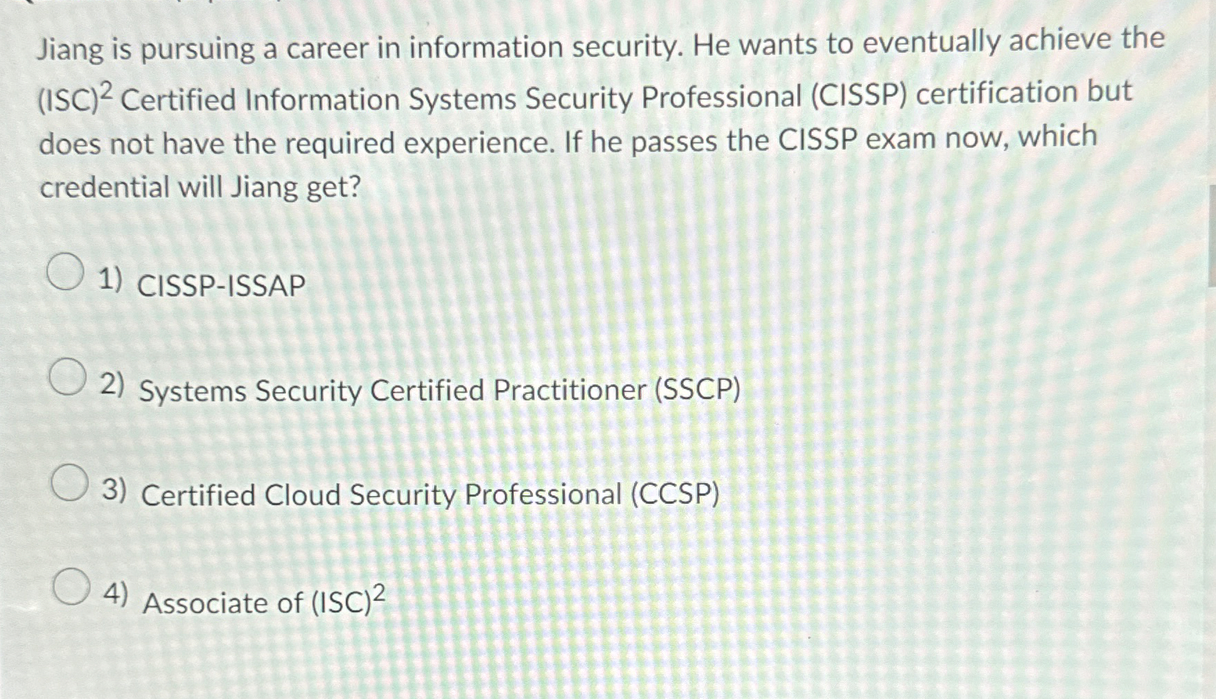 Jiang is pursuing a career in information