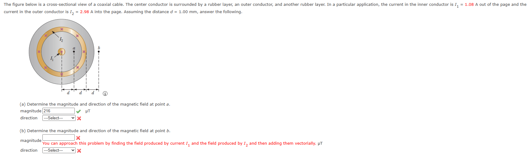 magnitude direction ( b ) What is the force per