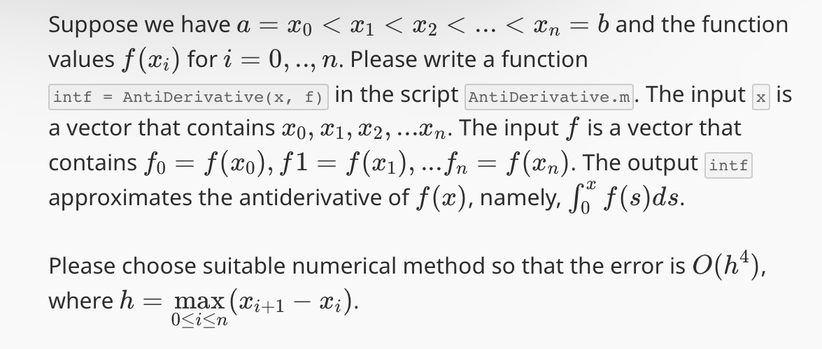 Suppose we have f ( x i ) i = 0 , . . , n x 0 , x