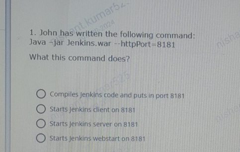 John has written the following command: Java -