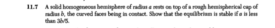 1 1 . 7 A solid homogeneous hemisphere of radius