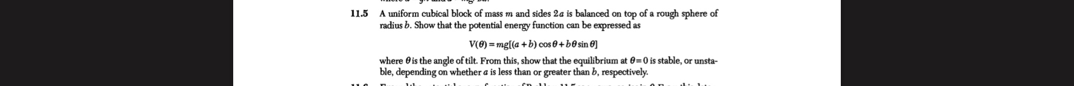1 1 . 5 A uniform cubical block of mass m and