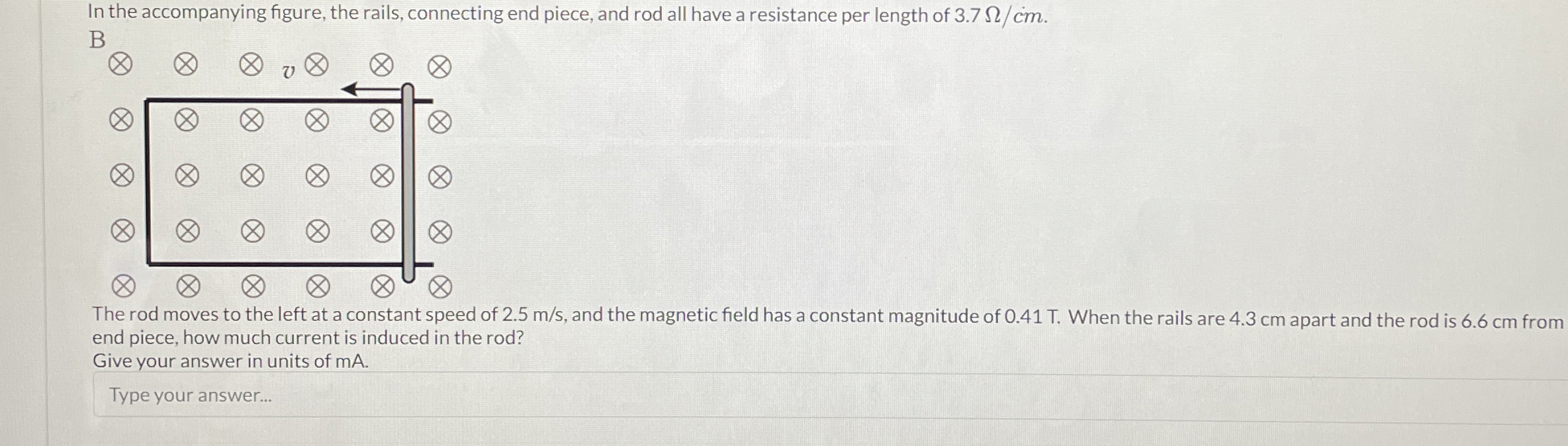 In the accompanying figure, the rails, connecting