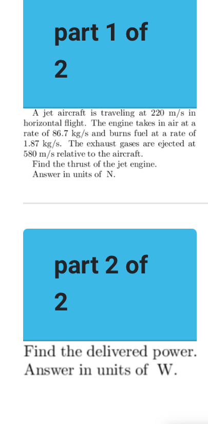 part 1 of 2 A jet aircraft is traveling at 2 2 0