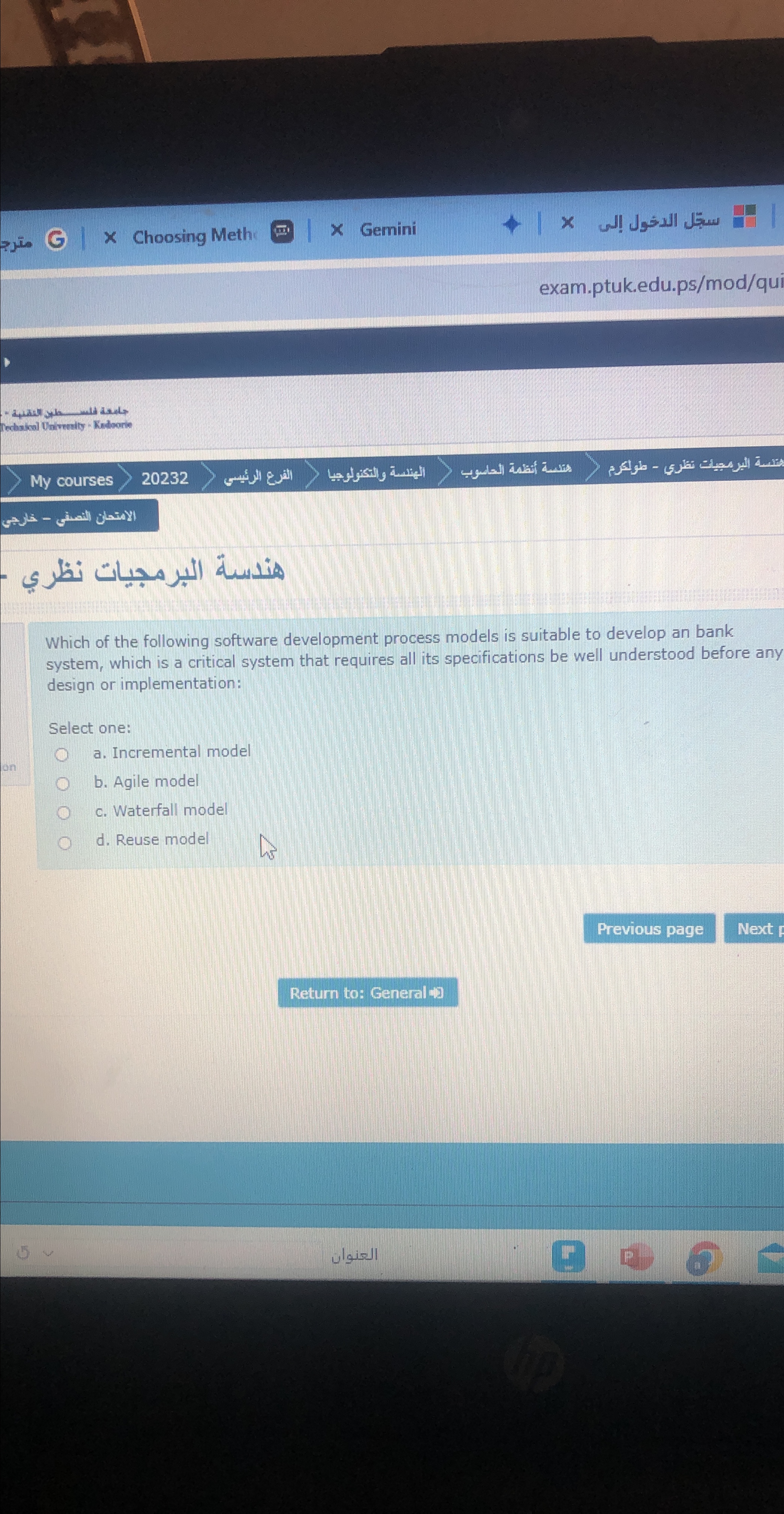 Choosing Meth Gemini exam.ptuk.edu.ps / mod / qu