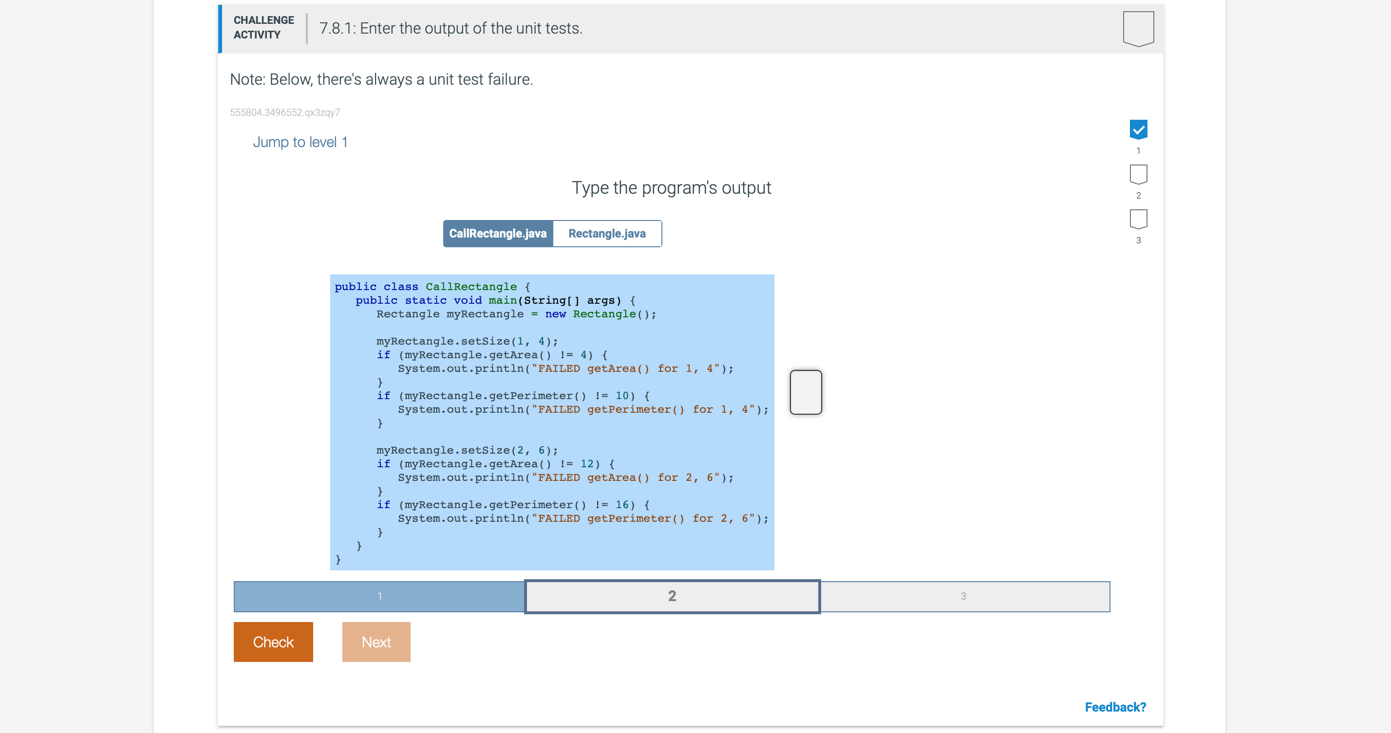 7 . 8 . 1 : Enter the output of the unit tests. (