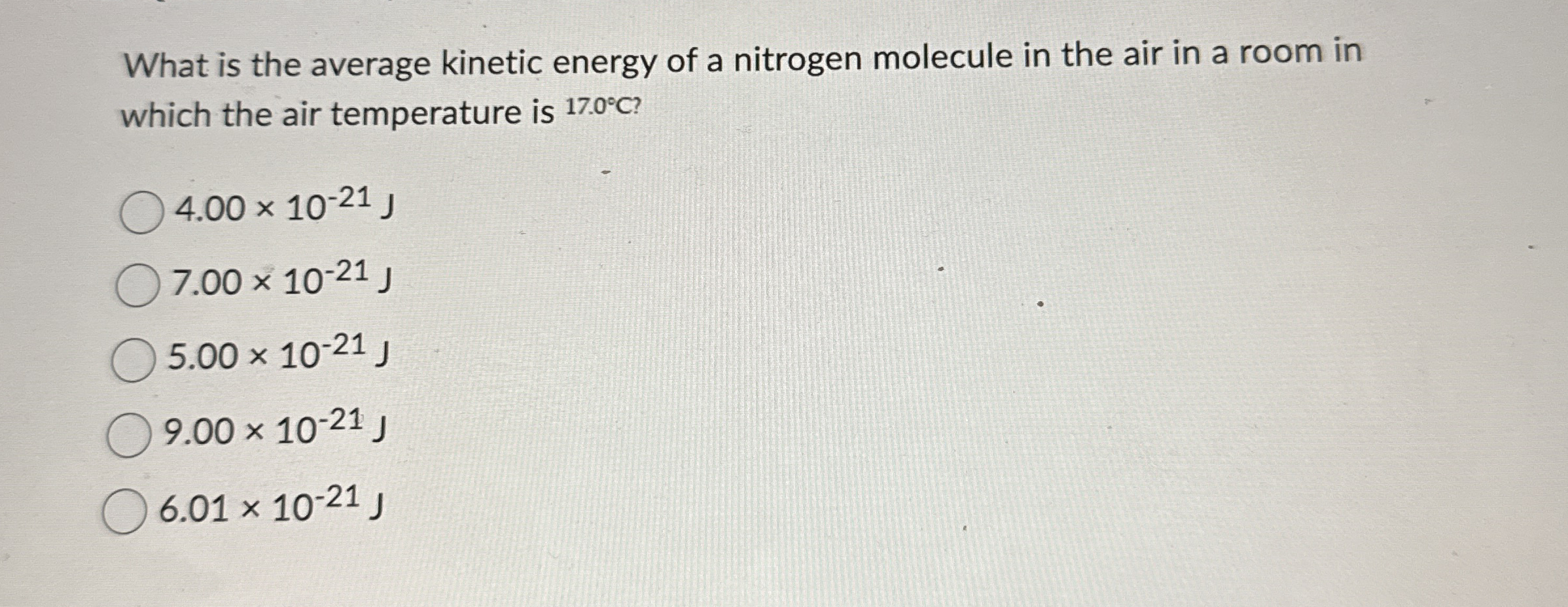 What is the average kinetic energy of a nitrogen