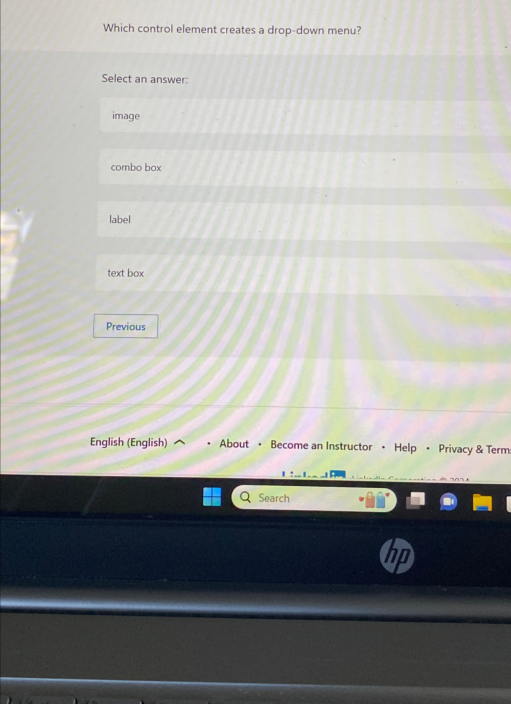 Which control element creates a drop - down menu?