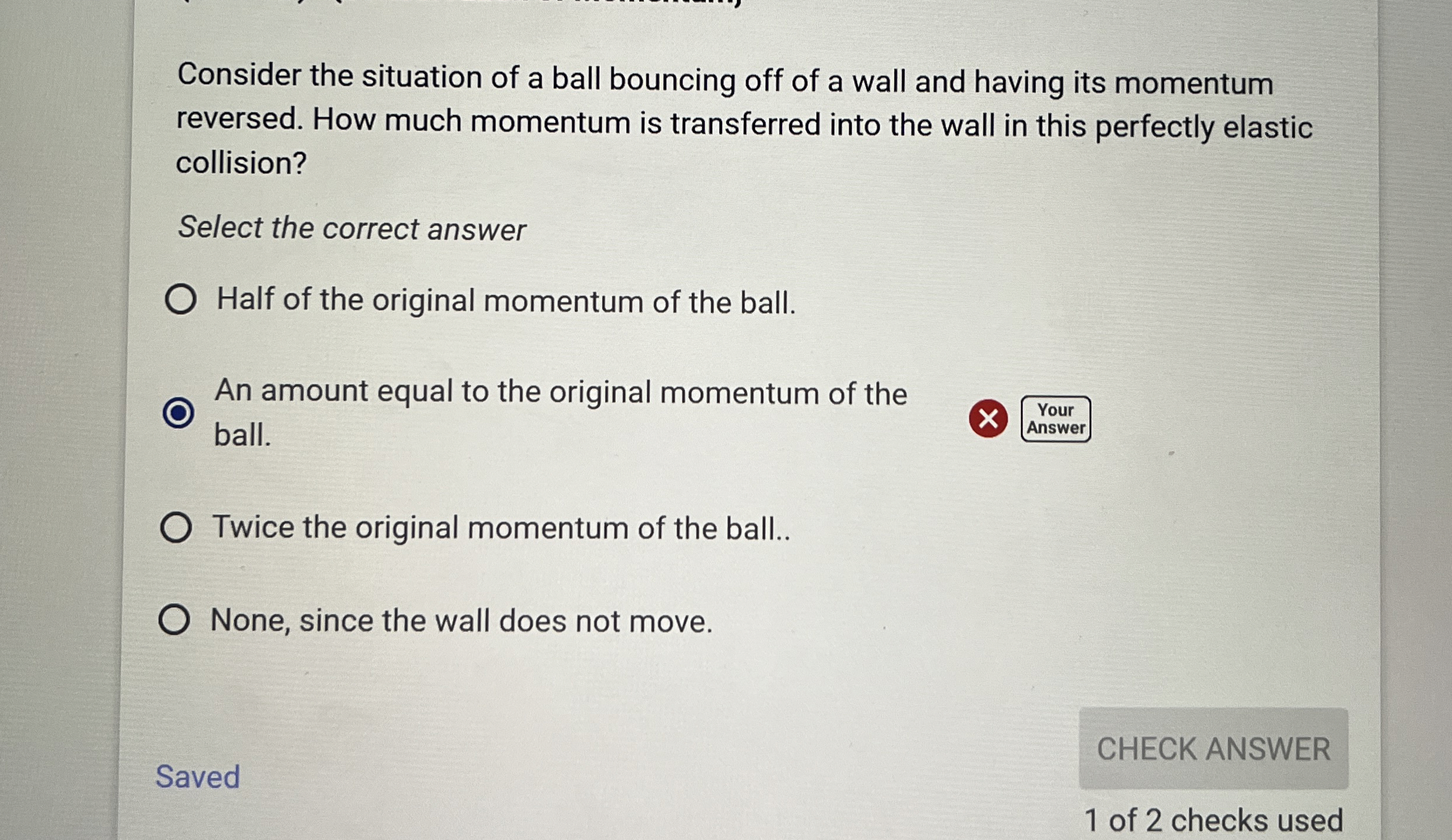 Consider the situation of a ball bouncing off of
