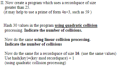 II . Now create a program which uses a