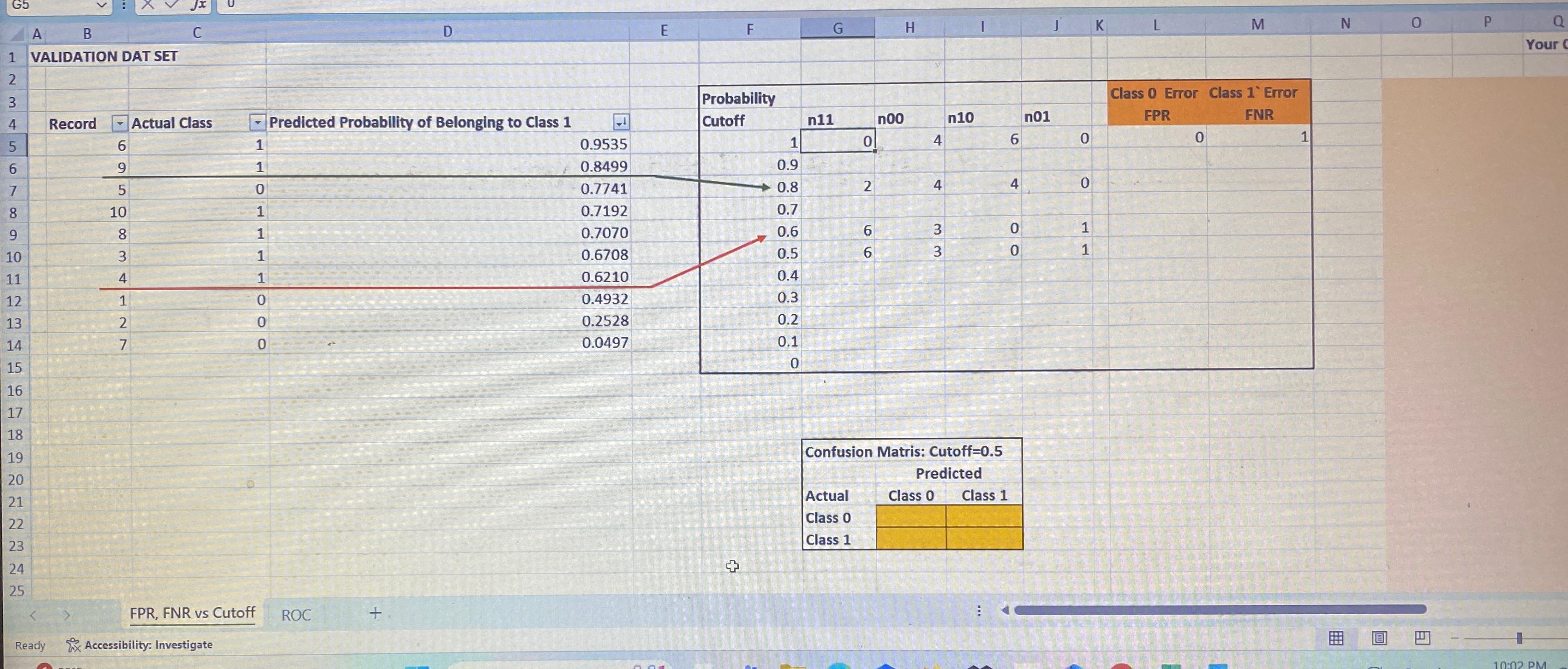 I need help calculating n 1 1 , n 0 0 , n 1 0 ,