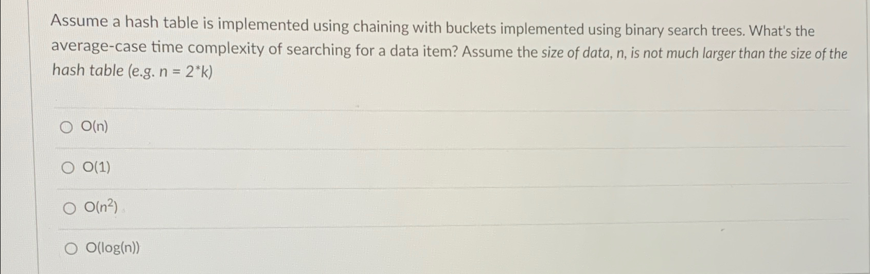 Assume a hash table is implemented using chaining