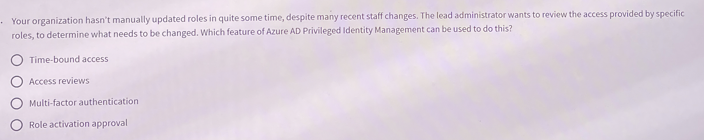 Your organization hasn't manually updated roles