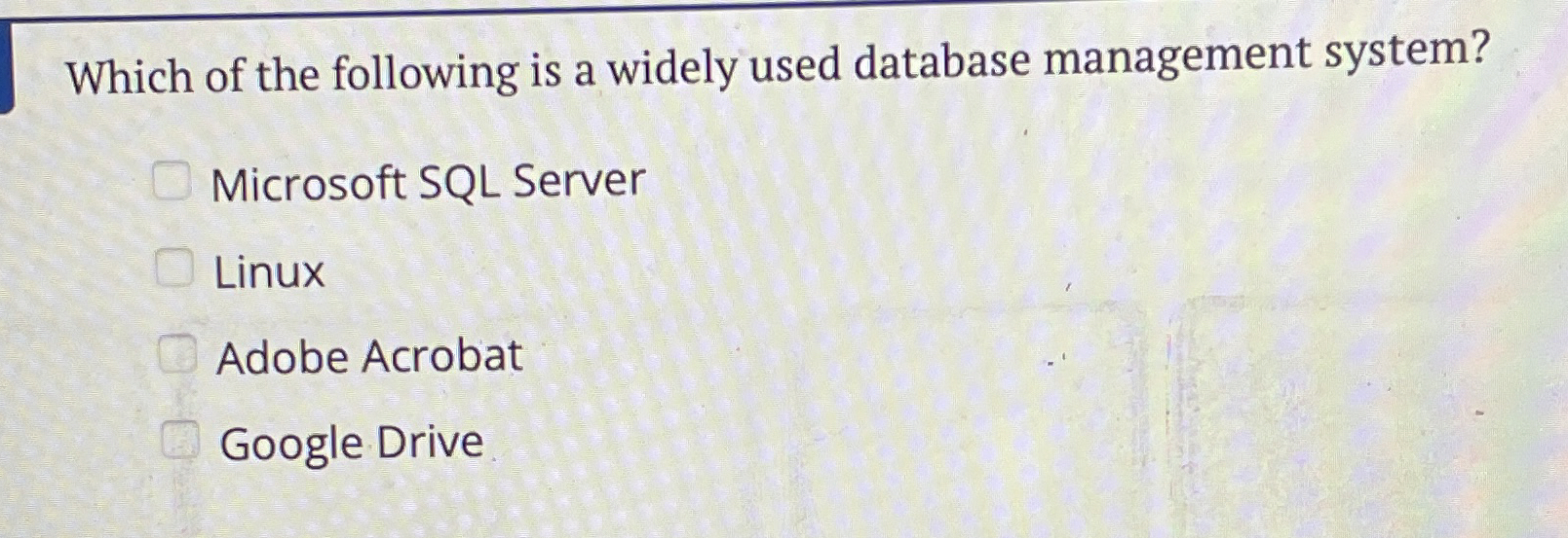 Which of the following is a widely used database