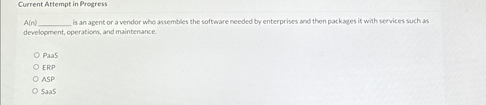 Current Attempt in Progress A ( n ) is an agent
