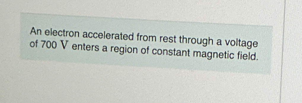 An electron accelerated from rest through a